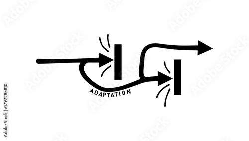 adaptation symbol, black isolated silhouette