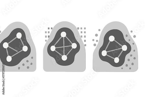 Abstract graphic showing decentralized network connections and data points