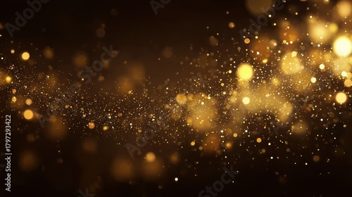 Abstract background with bokeh light and gold glitter effects, ideal for festive occasions, promotions, and celebratory graphics.