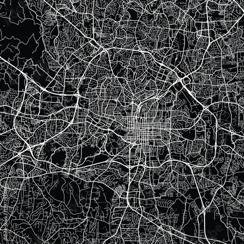 Raleigh City Map the reveals its structure through a clean structural monochrome blueprint of its essential forms begin of sentence, emphasizing refined linework, with balanced composition.