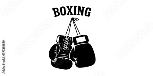 Vintage Boxing Gloves vector illustration. Template for print, t-shirt, poster or art works