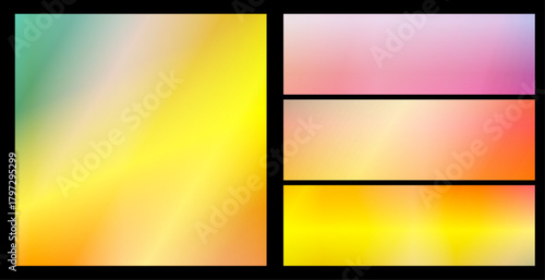 Tropical Gradient Background, yellow, orange, and teal, bright and summery,
