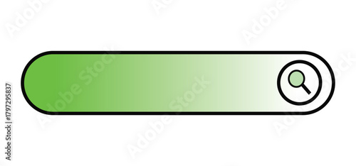 Illustration of a simple web search box on the internet with a magnifying glass icon. Search window, browser address, website, technology, network, application.