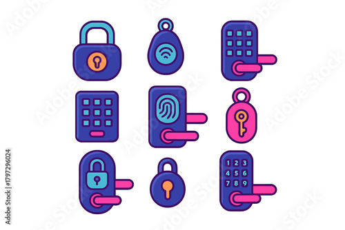 Digital access control and security devices with key fobs and biometric scanners