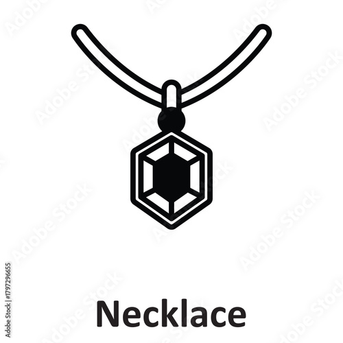 Necklace Vector Icon which can easily modify or edit