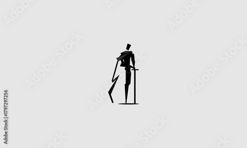 minimalist swordman fantasy character design