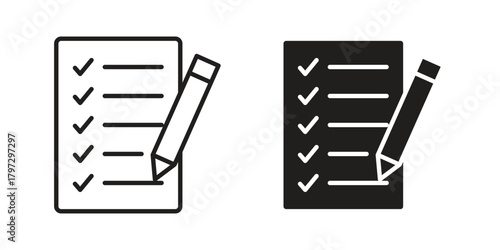 Feedback form icon flat and thin stroke vector pack. Editable icons set