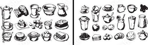 dessert clipart, bakery sweets vector, cupcake illustration, pastry art design, chocolate dessert icons, sweet treat drawing, confectionery vector, dessert shop graphics, cute bakery clipart, deliciou