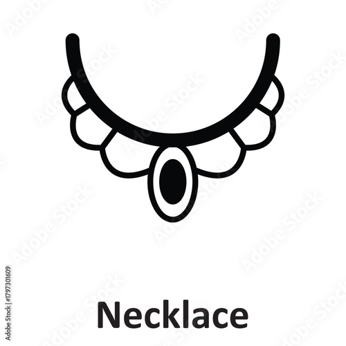 Necklace Vector Icon which can easily modify or edit