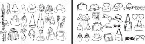  travel clipart, luggage vector, vacation icon set, summer holiday design, trip items artwork, travel essentials clipart, suitcase illustration, adventure travel icons, journey art vector, traveler ba