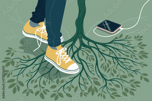 -smartphone-roots-growing-from-person-s-feet-like-.eps