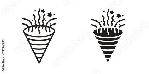 Confetti icon set. Outline symbol editable.