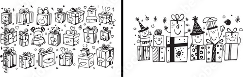  gift box clipart, present vector, holiday gift illustration, celebration design art, surprise box icons, birthday package drawing, festive gift vector, hand drawn presents, event party artwork, cute 