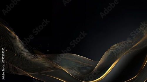 Grunge texture background with golden lines on black, ideal for luxury themes, edgy promotions, and artistic visuals.