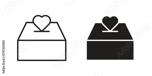 Donate icon set. Outline symbol editable.