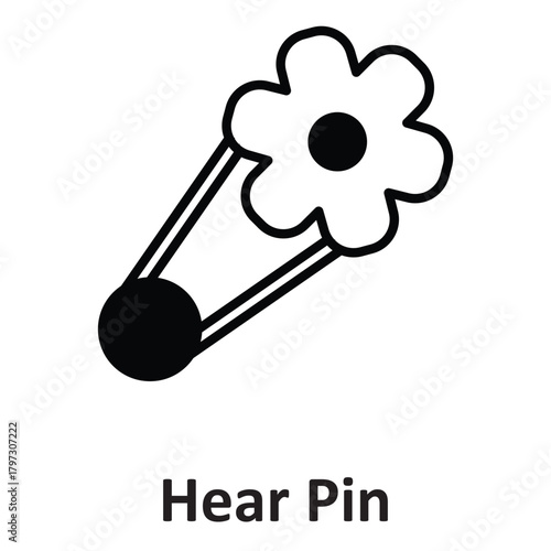Hair pin Vector Icon which can easily modify or edit