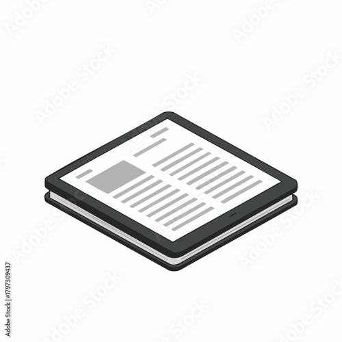 Isometric Detailed Newspaper Stack Publication Information Communication Paper Design