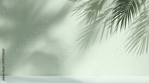 Minimalist abstract background with tree leaf shadows, ideal for cosmetic product displays, premium podiums, and mockup advertisements.