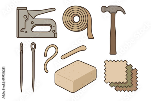 Essential equipment and supplies for furniture upholstery repair and crafting projects