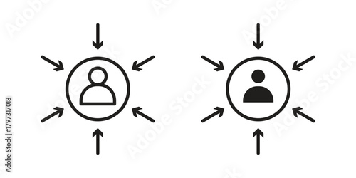 Centric consumer icon flat and stroke collection for ui ux work.