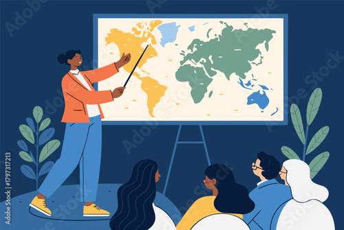 -team-leader-explaining-global-sales-map-on-smart-.eps