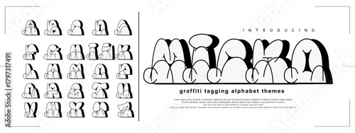 Micko bubble Alphabet Graffiti Font Urban. Hip-hop Typography Letter tangging street art.