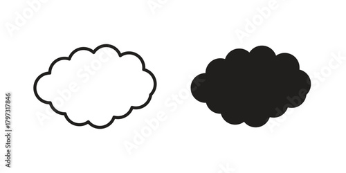 Clouds icon flat and stroke collection for ui ux work.