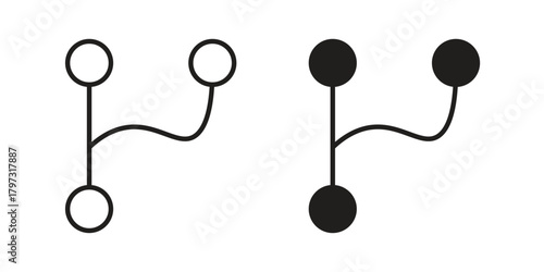 Code branch icon flat and stroke collection for ui ux work.