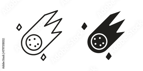 Comet icon flat and stroke collection for ui ux work.