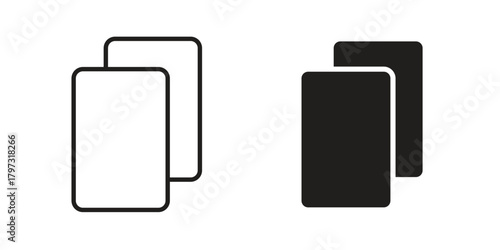 Copy icon flat and stroke collection for ui ux work.