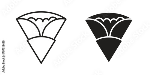 Crepe icon flat and stroke collection for ui ux work.