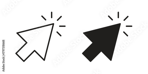 Cursor icon flat and stroke collection for ui ux work.
