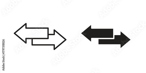 Data transfer icon flat and stroke collection for ui ux work.