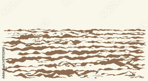 Vector drawing. Old Plowed soil