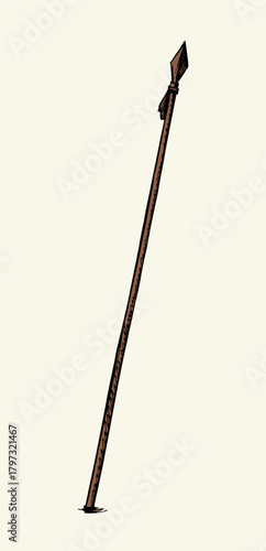 Vector drawing. Old big spear