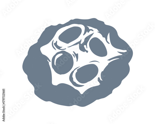 Vector drawing. Small Asteroid in the sky