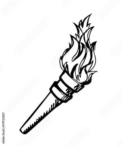 Vector drawing. Big old torch