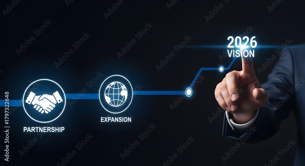 Naklejka premium 2026 Global Expansion Digital Line