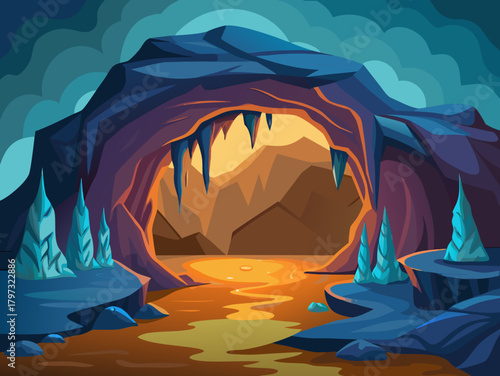 cave vector illustration 
