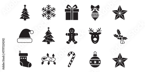  Vector many different Christmas icon set