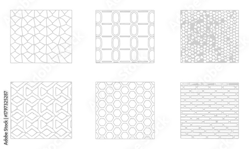 Paving and Wall Texture Vector Patterns: Stone, Brick, Tile, Geometric, Pebble, Crazy Paving Designs