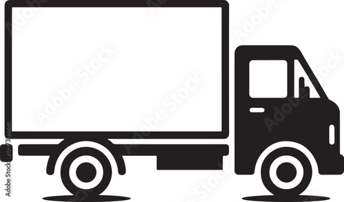 delivery truck icon for logistics and transport Simple black outline