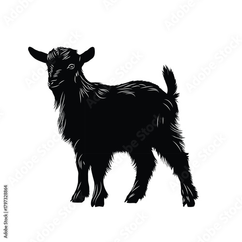Kid Swagger Detailed Baby Goat Silhouette Vector