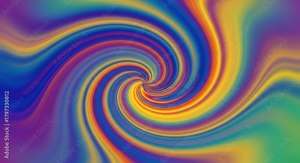 Obraz premium Vibrant rainbow swirl abstract background with psychedelic color gradients