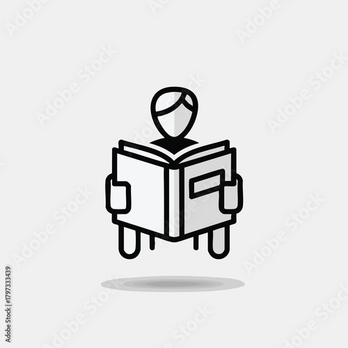 Man Reading a Book Icon