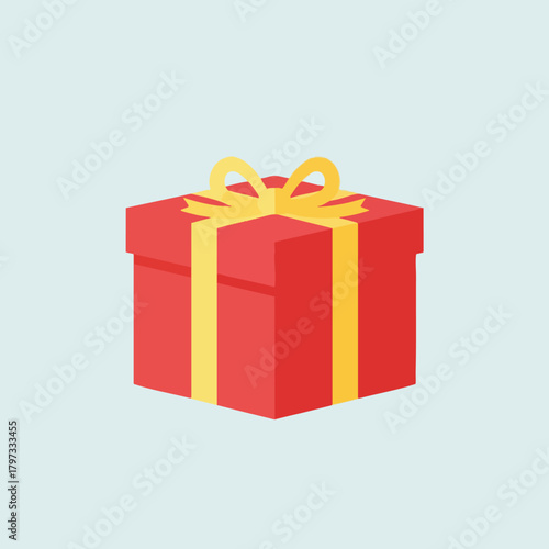 Red Gift Box with Yellow Ribbon