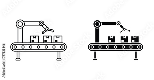 Conveyor icon graphic design. Vector icon illustrations