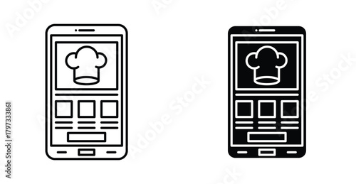 Cooking apps icon graphic design. Vector icon illustrations