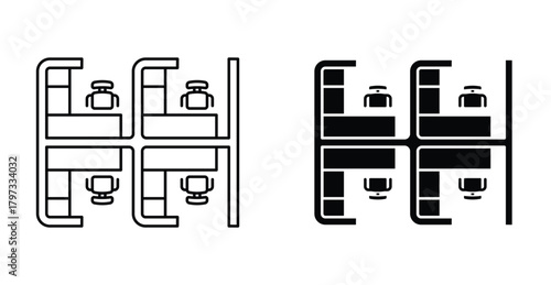 Cubicle icon graphic design. Vector icon illustrations