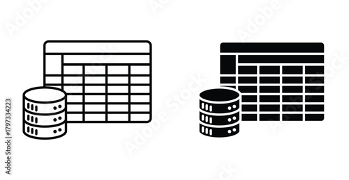 Data table icon graphic design. Vector icon illustrations